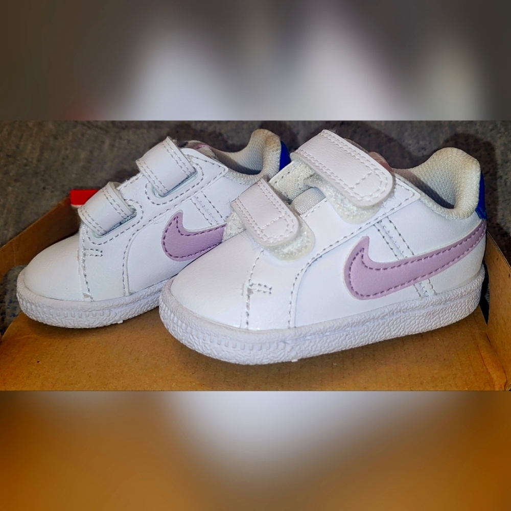 Nike Court Royale toddler size 2c. Pink and White. NIB
